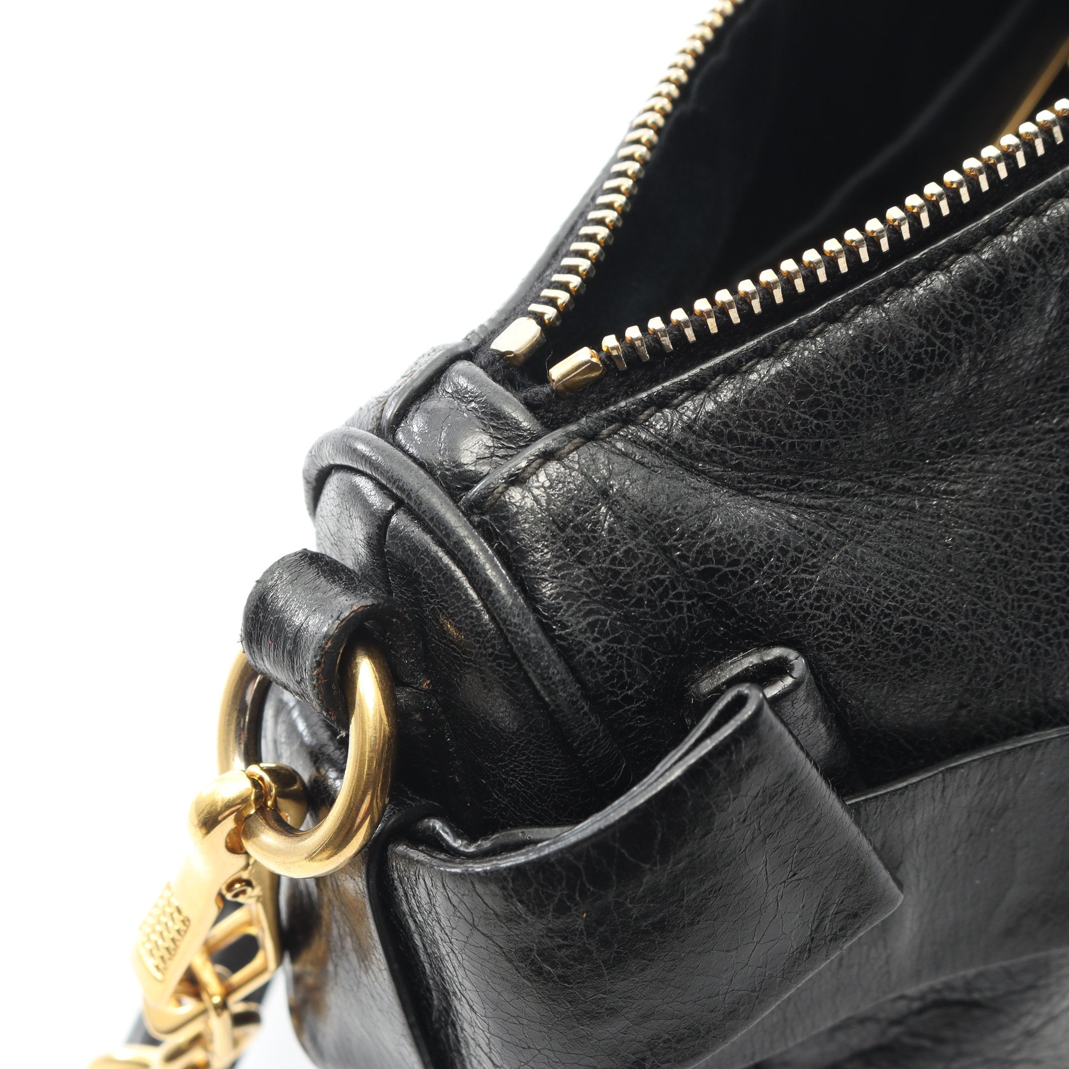 ミユウミユウ　ハンドバッグ　アクセサリーポーチmiumiu アクセサリーポーチ ハンドバッグ レザー ブラック ミュウミュウ – RECLO