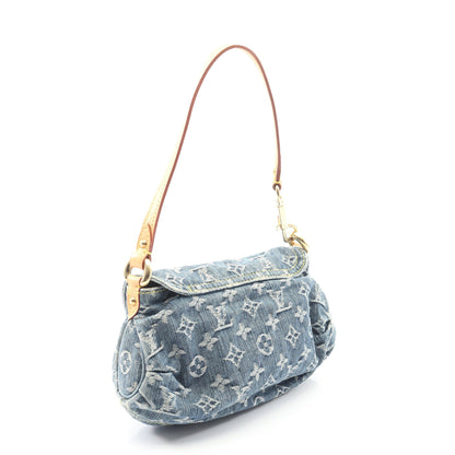 ミニプリーティ モノグラムデニム ショルダーバッグ デニム レザー ブルー ルイヴィトン バッグ LOUIS VUITTON