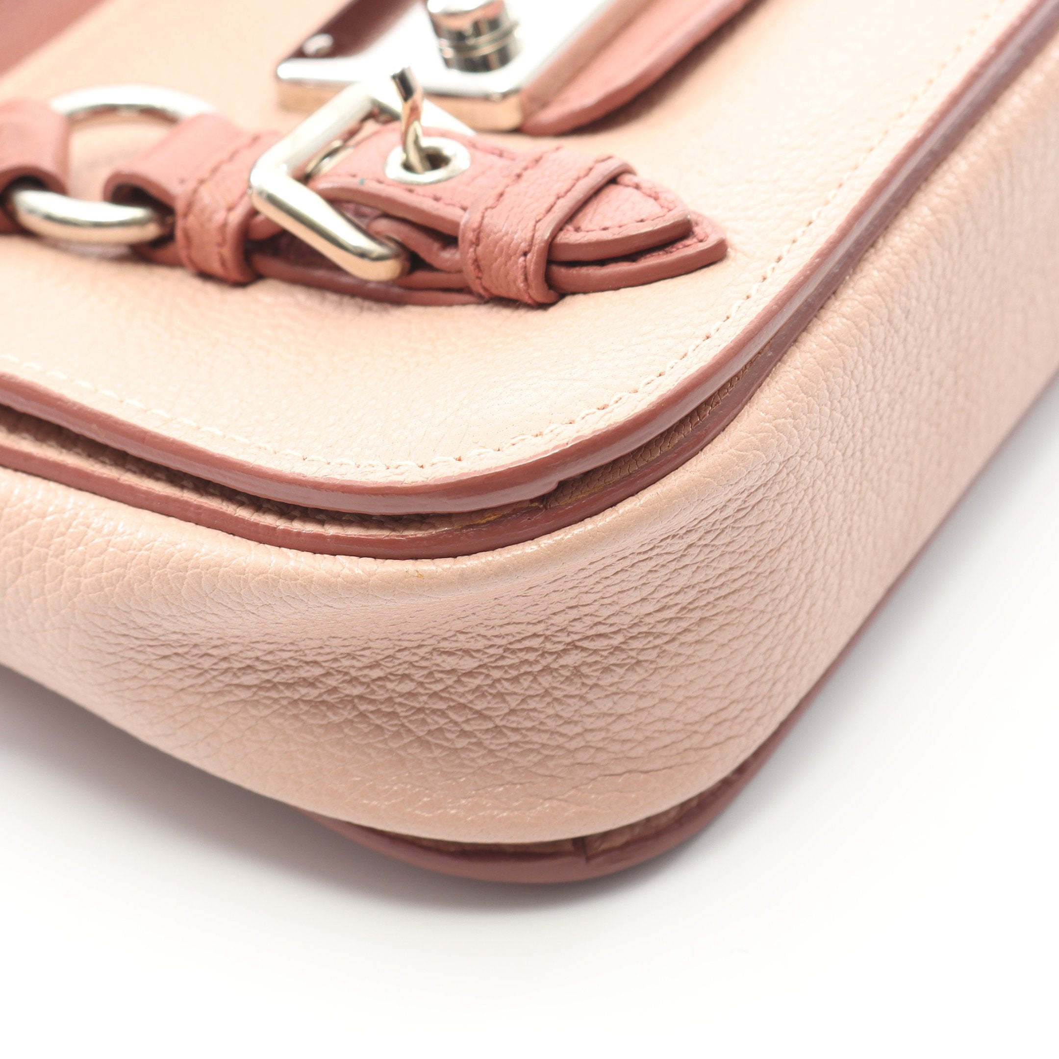 ポシェット マドラス ハンドバッグ レザー ピンク ピンクベージュ 2WAY