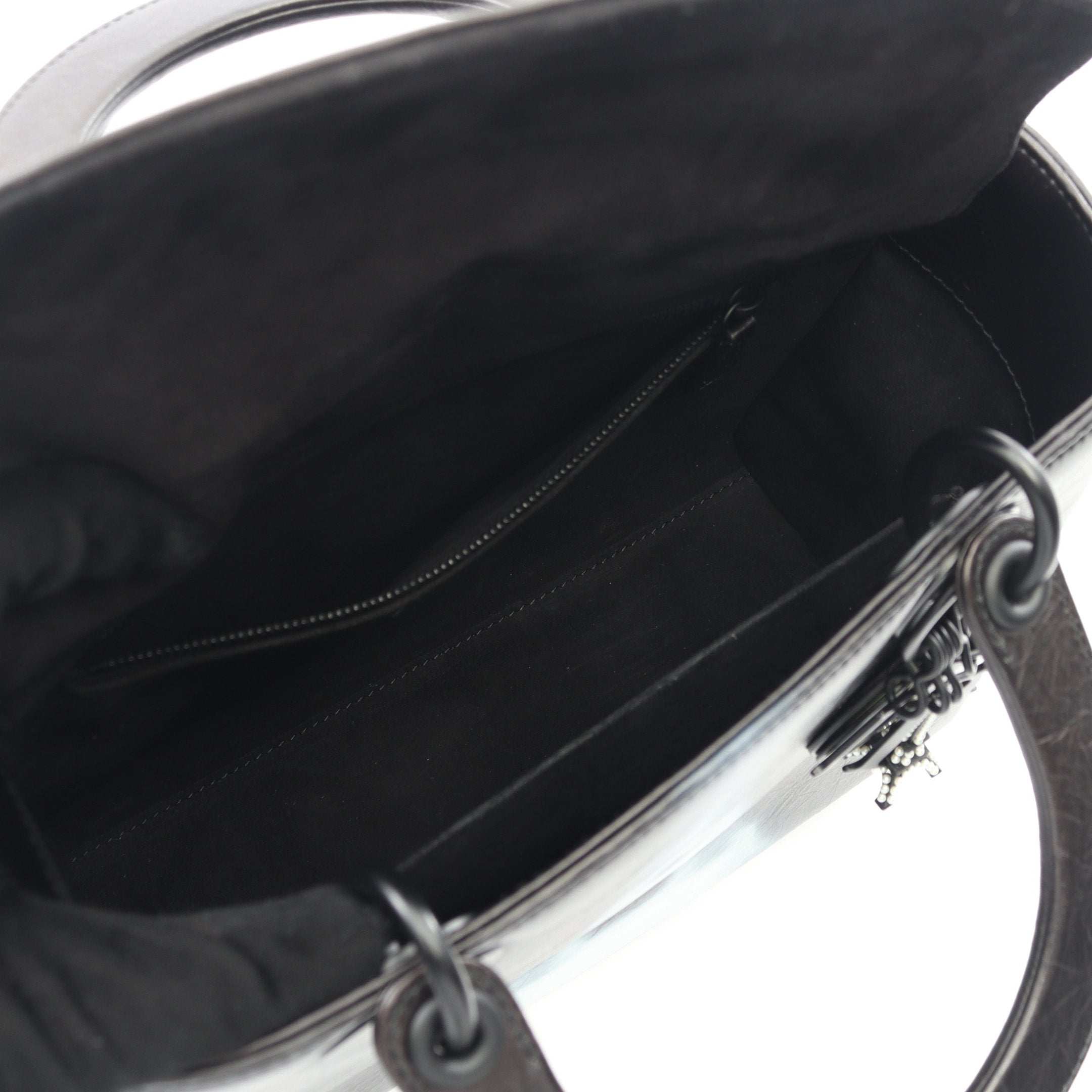 LADY DIOR レディディオール ハンドバッグ レザー ブラック 2WAY