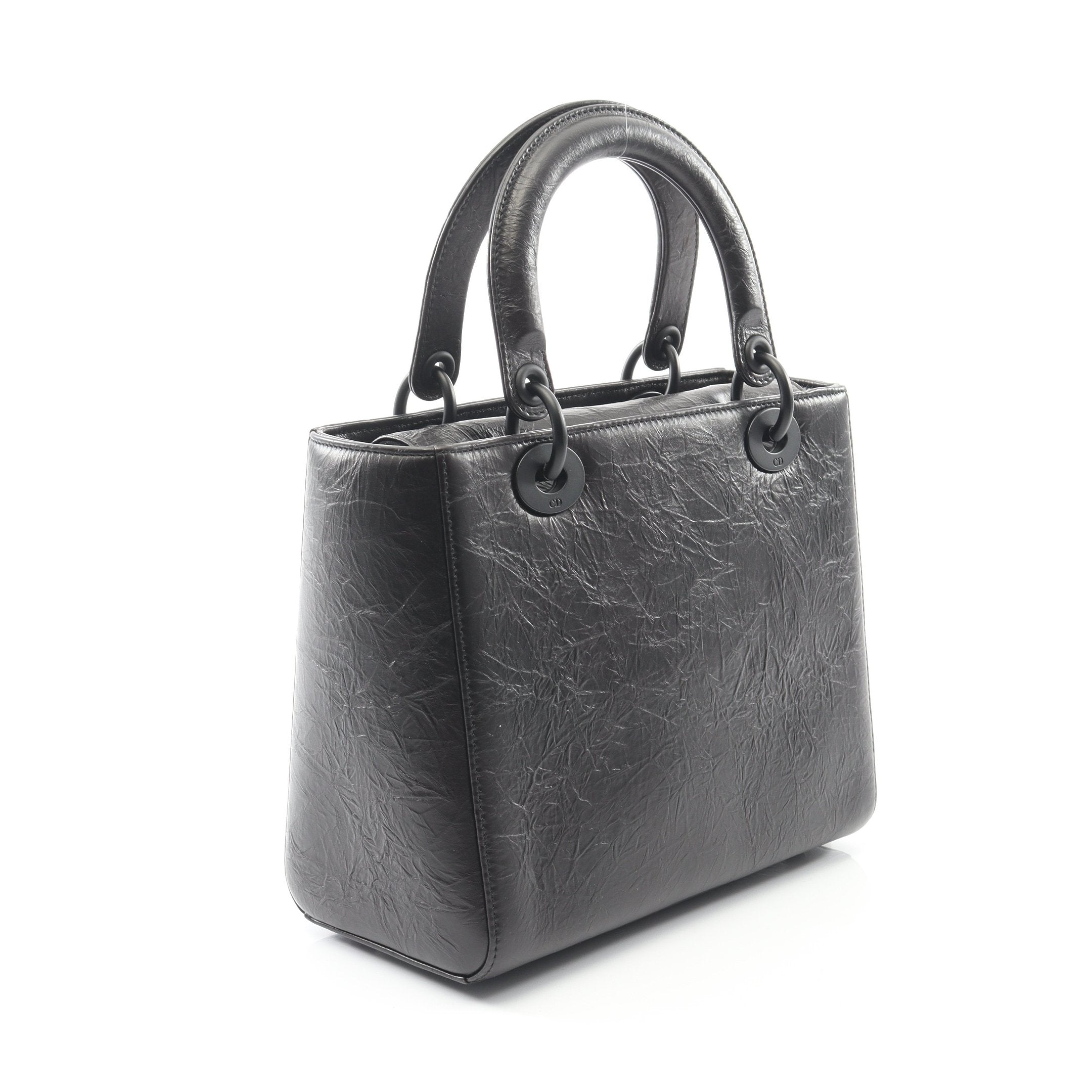 LADY DIOR レディディオール ハンドバッグ レザー ブラック 2WAY