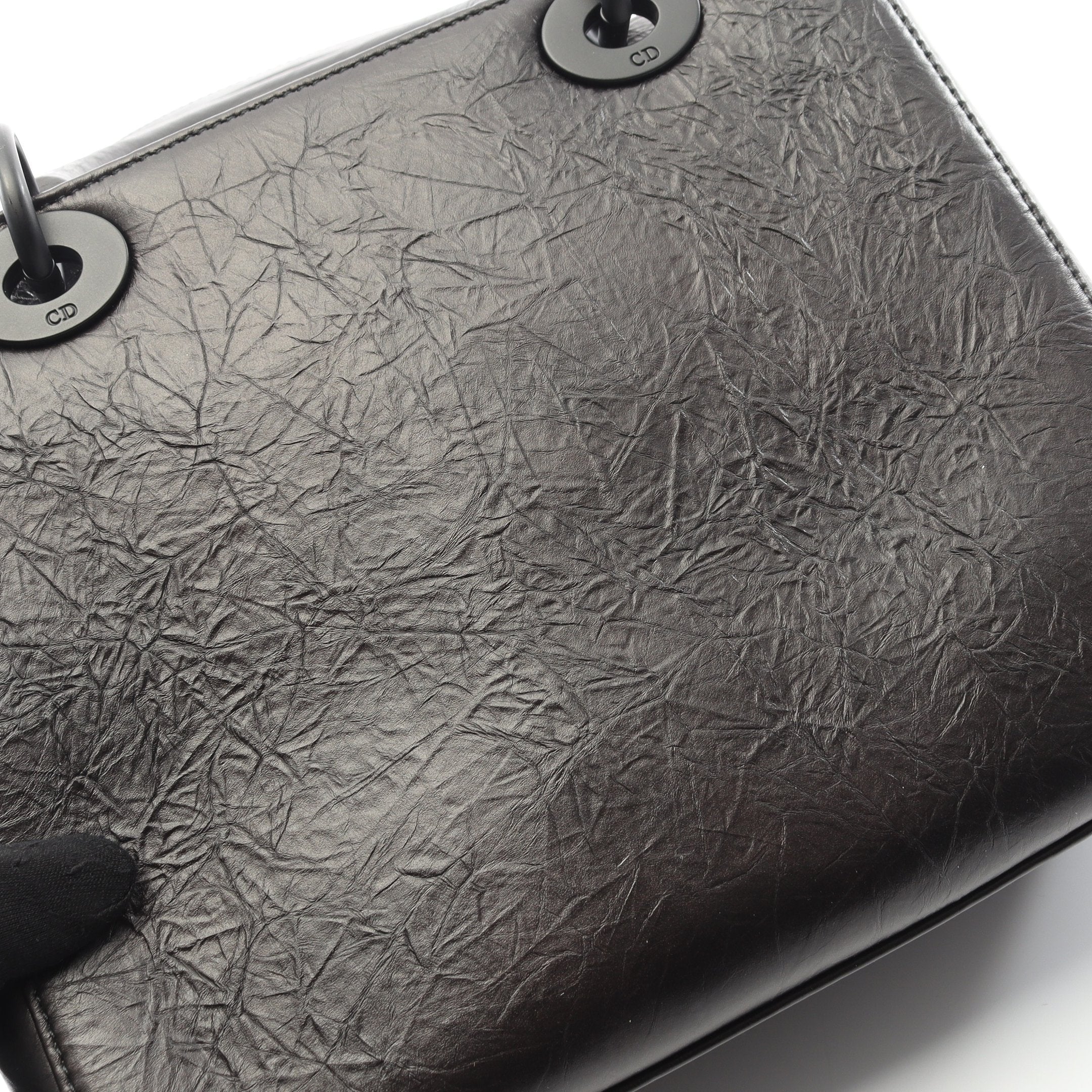 LADY DIOR レディディオール ハンドバッグ レザー ブラック 2WAY