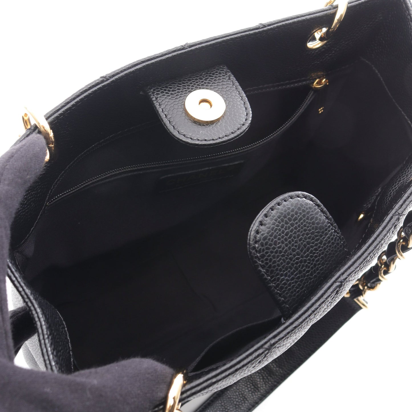 マトラッセ PST チェーンショルダーバッグ チェーントートバッグ キャビアスキン ブラック ゴールド金具 シャネル バッグ CHANEL