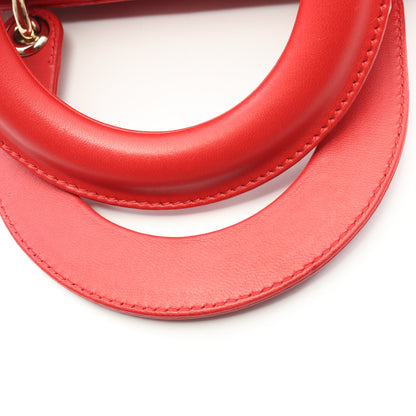 LADY DIOR MY ABCDIOR レディディオール スモール カナージュ ハンドバッグ レザー レッド 2WAY クリスチャンディオール バッグ Christian Dior