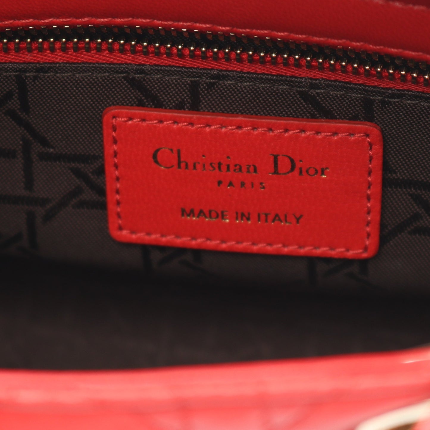 LADY DIOR MY ABCDIOR レディディオール スモール カナージュ ハンドバッグ レザー レッド 2WAY クリスチャンディオール バッグ Christian Dior