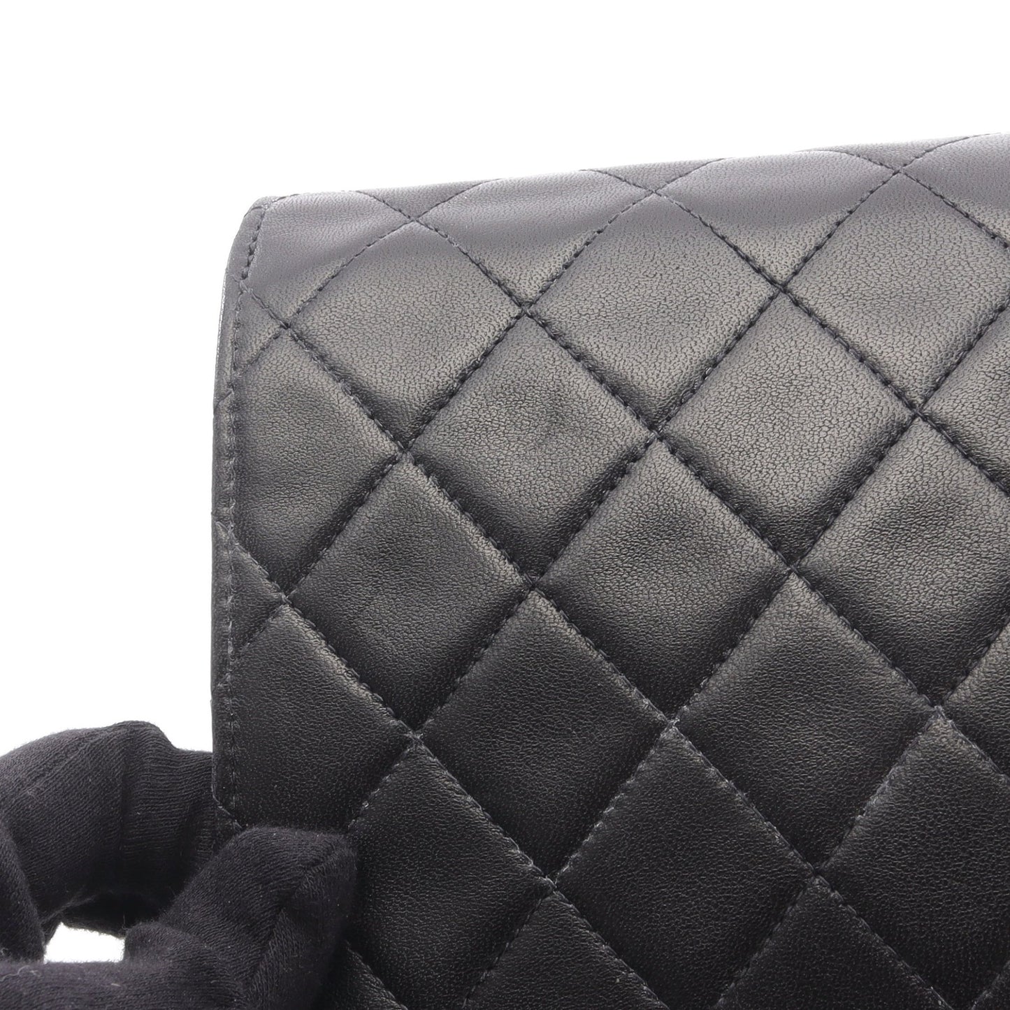 マトラッセ シングルフラップ チェーンショルダーバッグ ラムスキン ブラック ゴールド金具 シャネル バッグ CHANEL