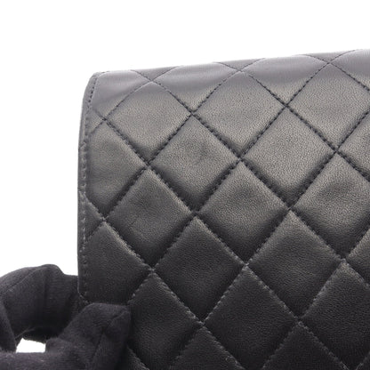 マトラッセ シングルフラップ チェーンショルダーバッグ ラムスキン ブラック ゴールド金具 シャネル バッグ CHANEL