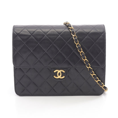 マトラッセ シングルフラップ チェーンショルダーバッグ ラムスキン ブラック ゴールド金具 シャネル バッグ CHANEL