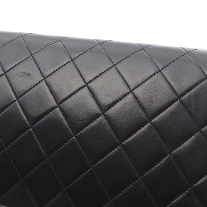 マトラッセ フルフラップ チェーンショルダーバッグ ラムスキン ブラック ゴールド金具 プッシュロック シャネル バッグ CHANEL