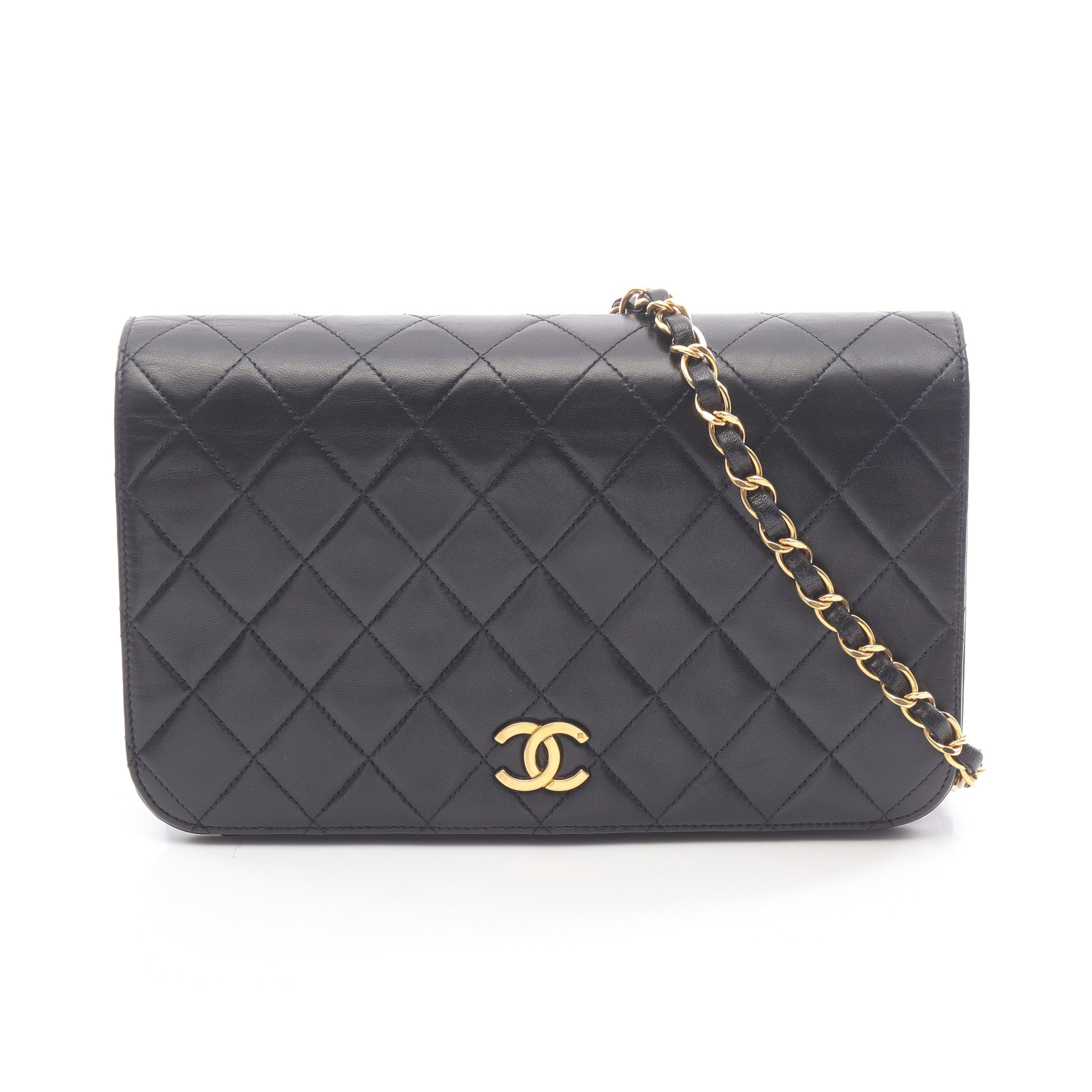 マトラッセ フルフラップ チェーンショルダーバッグ ラムスキン