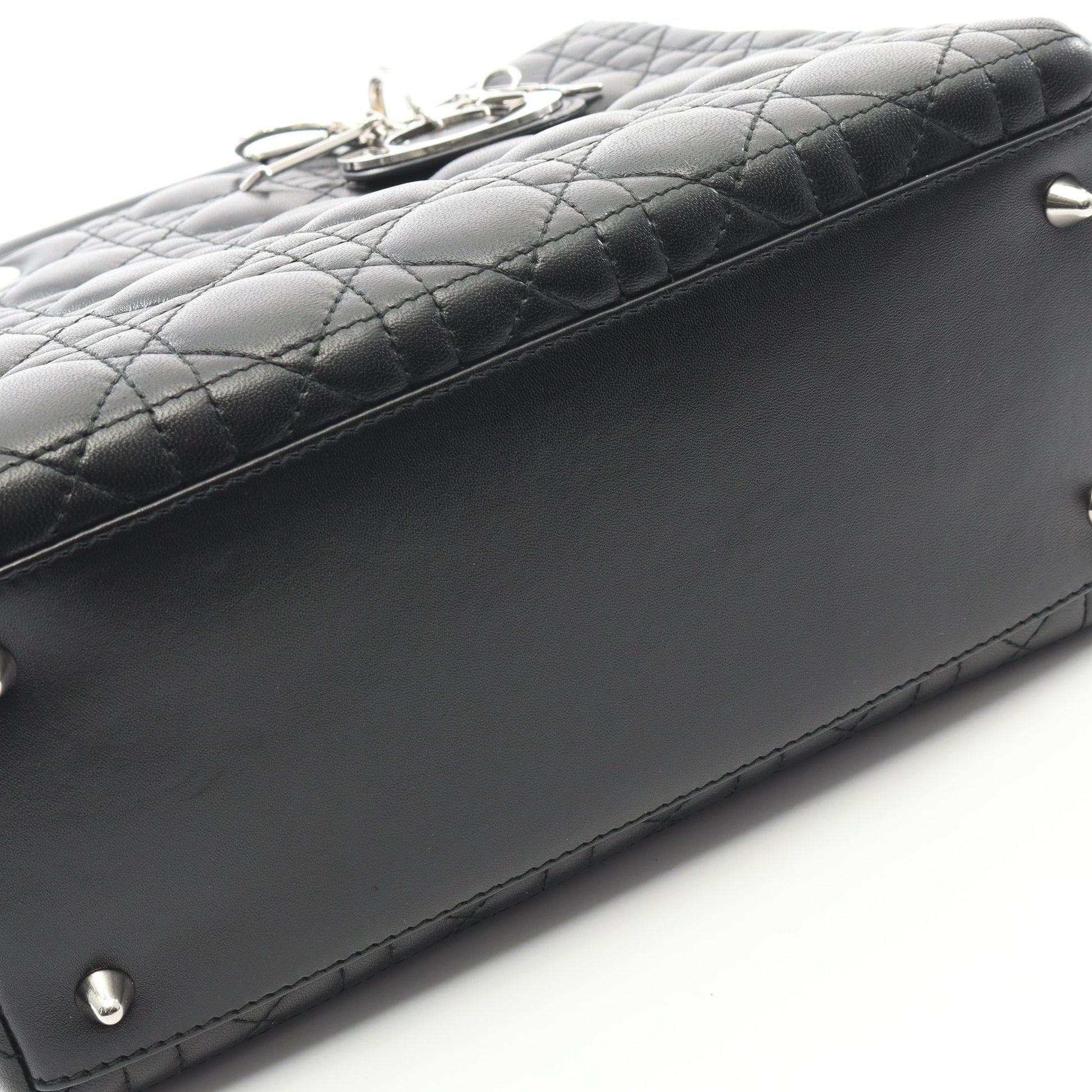 LADY DIOR レディディオール カナージュ ハンドバッグ レザー ブラック 2WAY クリスチャンディオール バッグ Christian Dior