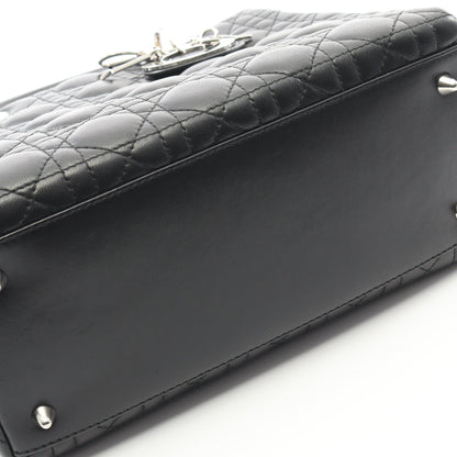 LADY DIOR レディディオール カナージュ ハンドバッグ レザー ブラック 2WAY クリスチャンディオール バッグ Christian Dior