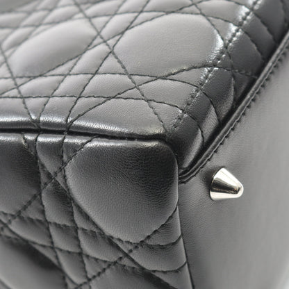 LADY DIOR レディディオール カナージュ ハンドバッグ レザー ブラック 2WAY クリスチャンディオール バッグ Christian Dior
