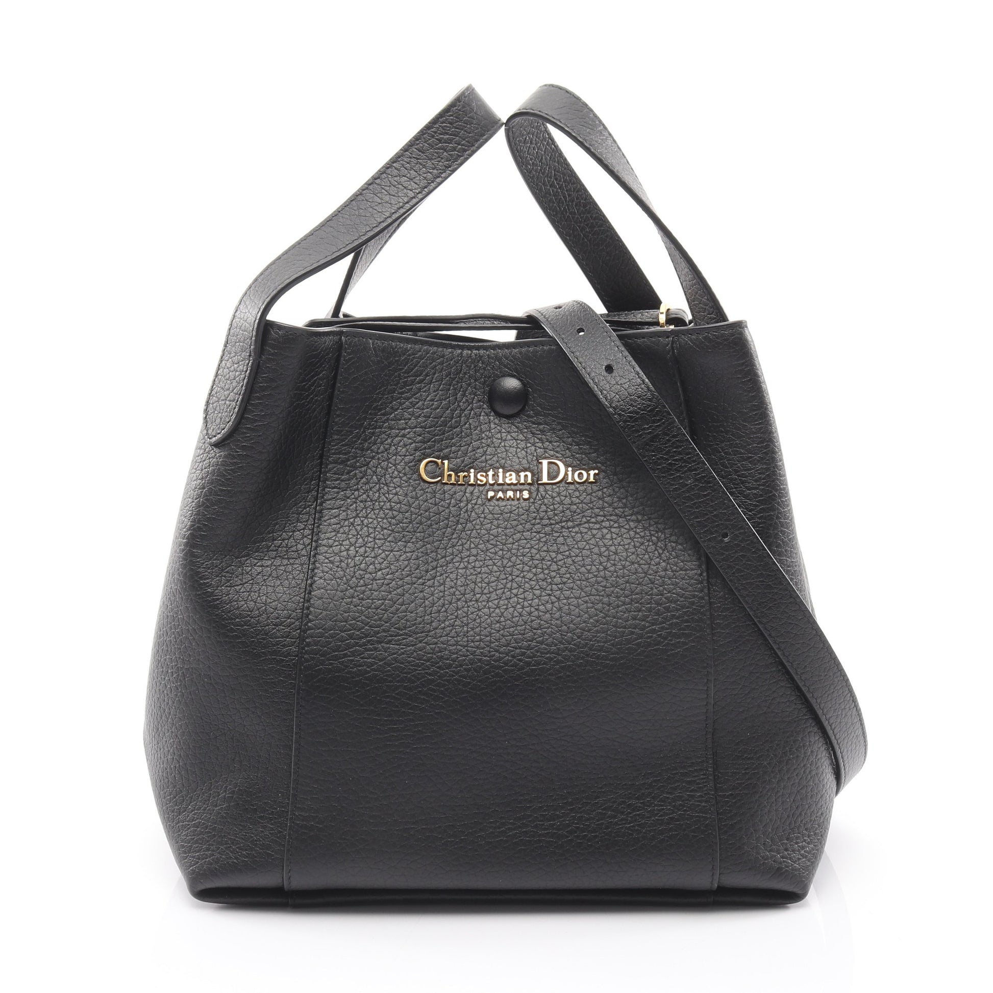 シグネチャー バケットバッグ ハンドバッグ レザー ブラック 2WAY クリスチャンディオール バッグ Christian Dior