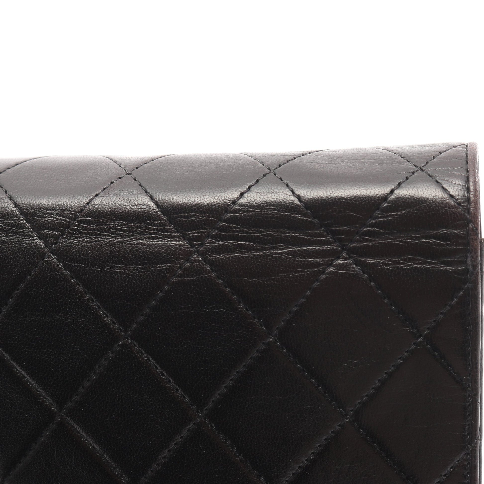 マトラッセ シングルフラップ チェーンショルダーバッグ ラムスキン ブラック ゴールド金具 シャネル バッグ CHANEL