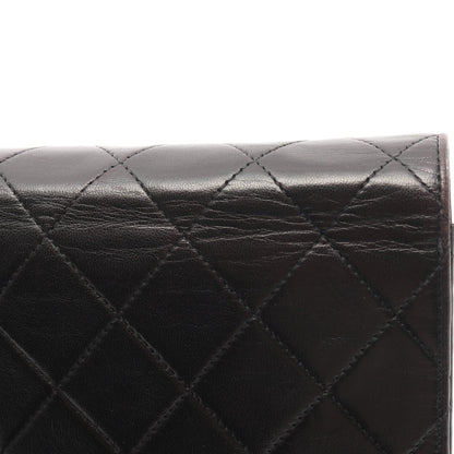 マトラッセ シングルフラップ チェーンショルダーバッグ ラムスキン ブラック ゴールド金具 シャネル バッグ CHANEL