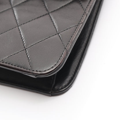 マトラッセ シングルフラップ チェーンショルダーバッグ ラムスキン ブラック ゴールド金具 シャネル バッグ CHANEL