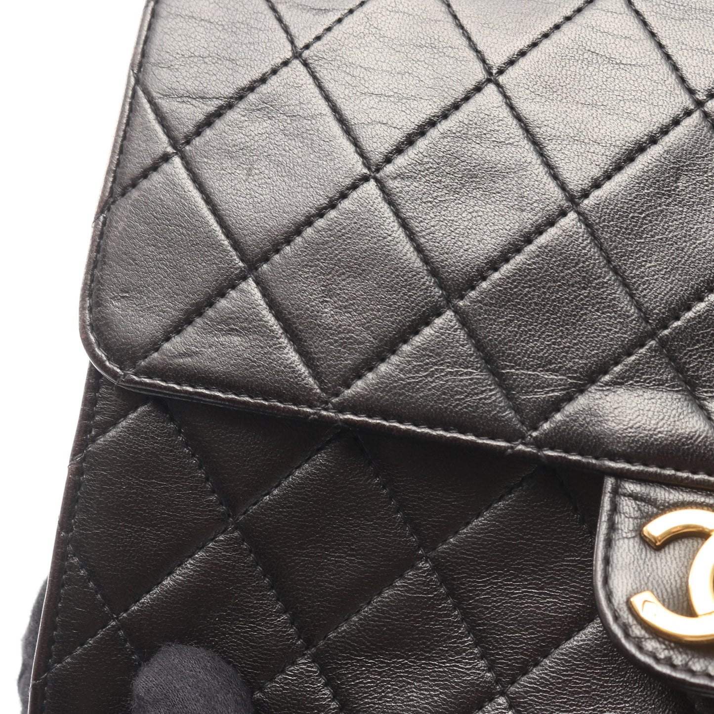 マトラッセ シングルフラップ チェーンショルダーバッグ ラムスキン ブラック ゴールド金具 シャネル バッグ CHANEL