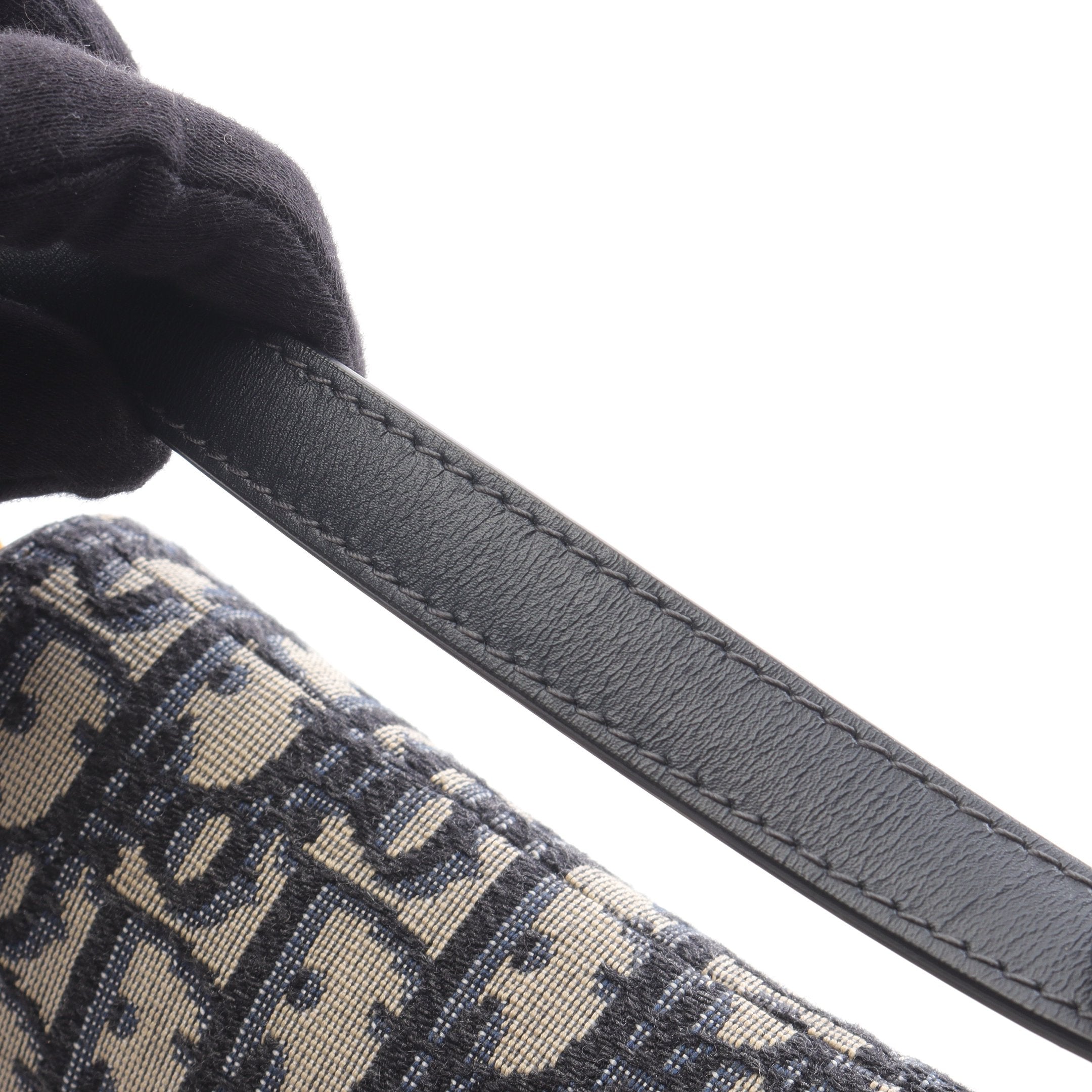 サドルバッグ ミニ オブリークジャカード ハンドバッグ キャンバス