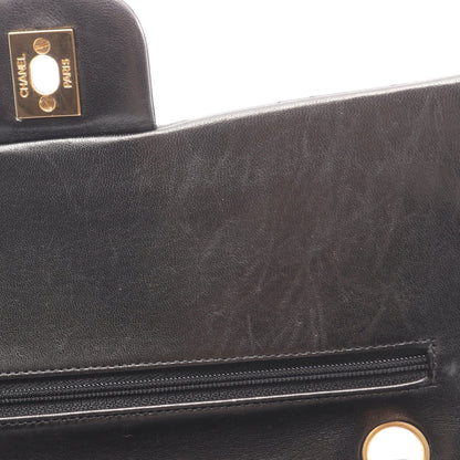 マトラッセ Wフラップ Wチェーンショルダーバッグ ラムスキン ブラック ゴールド金具 シャネル バッグ CHANEL
