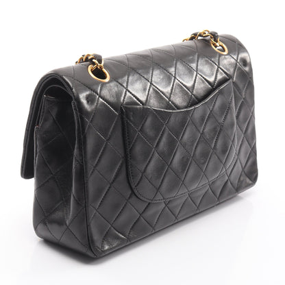 マトラッセ Wフラップ Wチェーンショルダーバッグ ラムスキン ブラック ゴールド金具 シャネル バッグ CHANEL