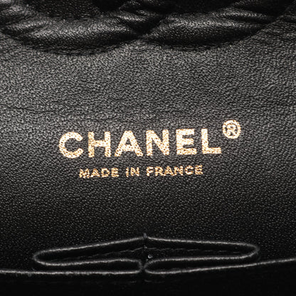 マトラッセ Wフラップ Wチェーンショルダーバッグ キャビアスキン ブラック ゴールド金具 シャネル バッグ CHANEL