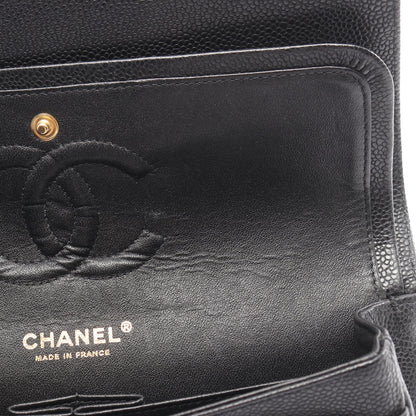 マトラッセ Wフラップ Wチェーンショルダーバッグ キャビアスキン ブラック ゴールド金具 シャネル バッグ CHANEL