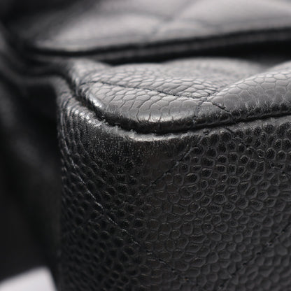 マトラッセ Wフラップ Wチェーンショルダーバッグ キャビアスキン ブラック ゴールド金具 シャネル バッグ CHANEL