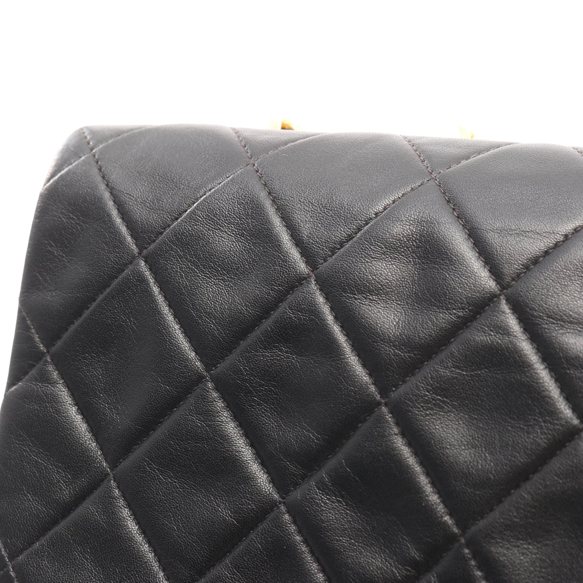 デカマトラッセ34 Wチェーンショルダーバッグ ラムスキン ブラック ゴールド金具 シャネル バッグ CHANEL