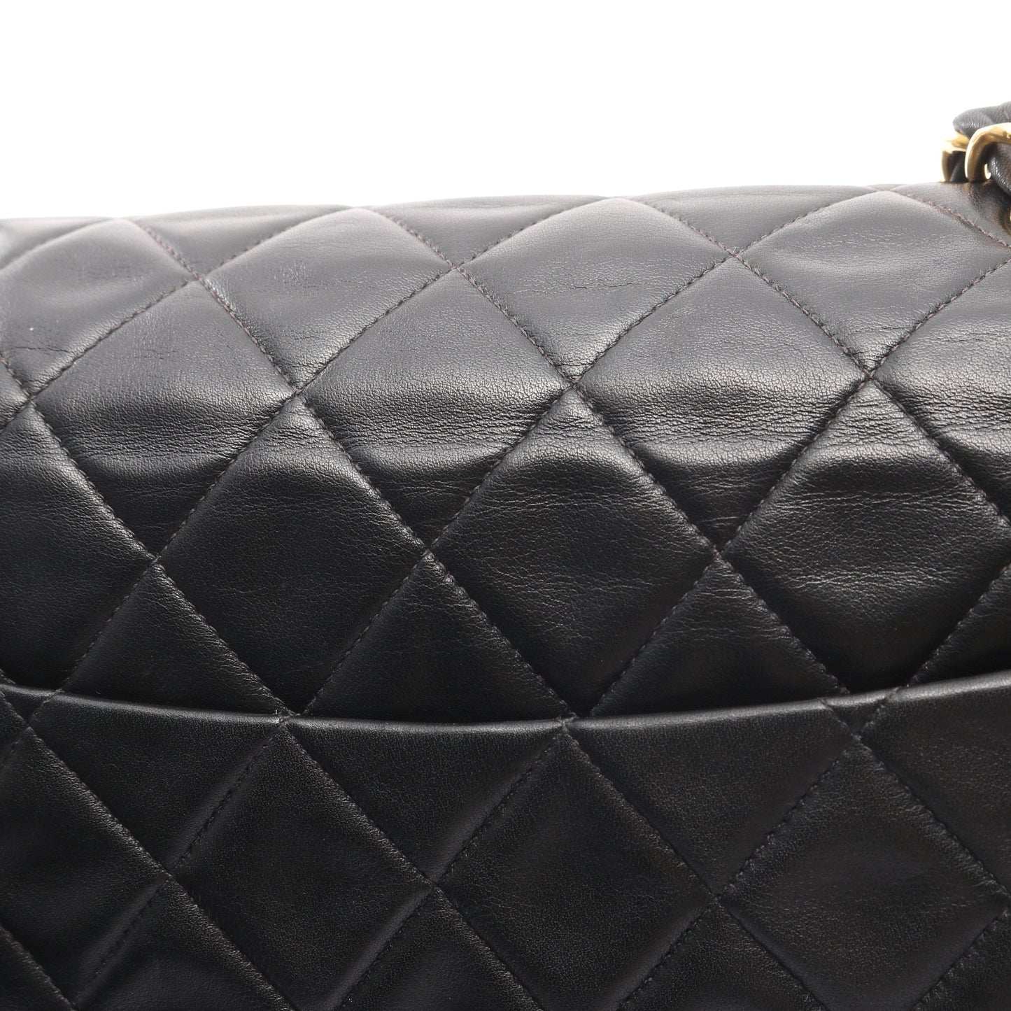 デカマトラッセ34 Wチェーンショルダーバッグ ラムスキン ブラック ゴールド金具 シャネル バッグ CHANEL