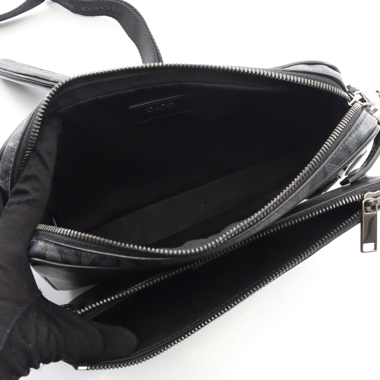 CDダイヤモンド ショルダーバッグ PVC レザー ブラック クリスチャンディオール バッグ Christian Dior