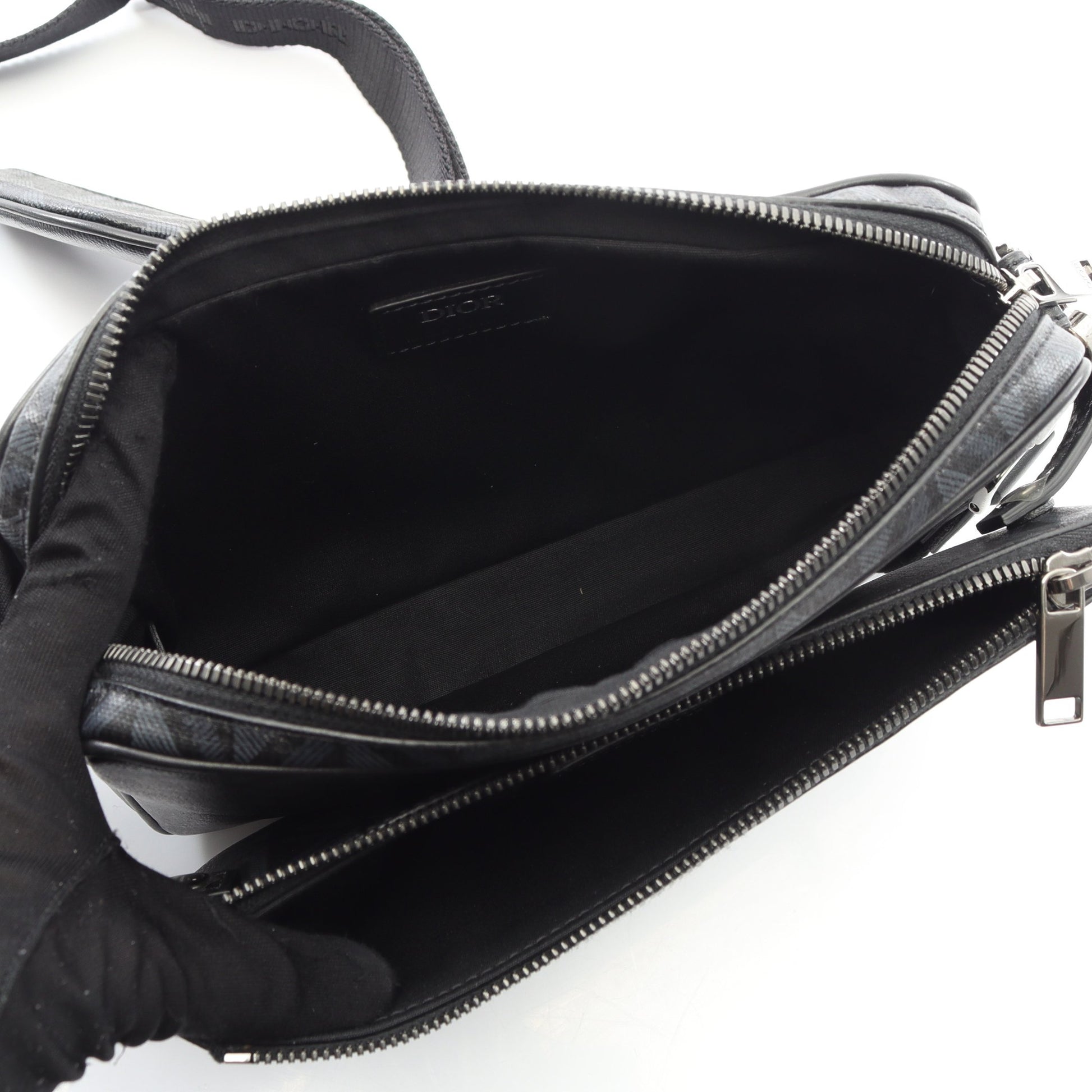 CDダイヤモンド ショルダーバッグ PVC レザー ブラック クリスチャンディオール バッグ Christian Dior