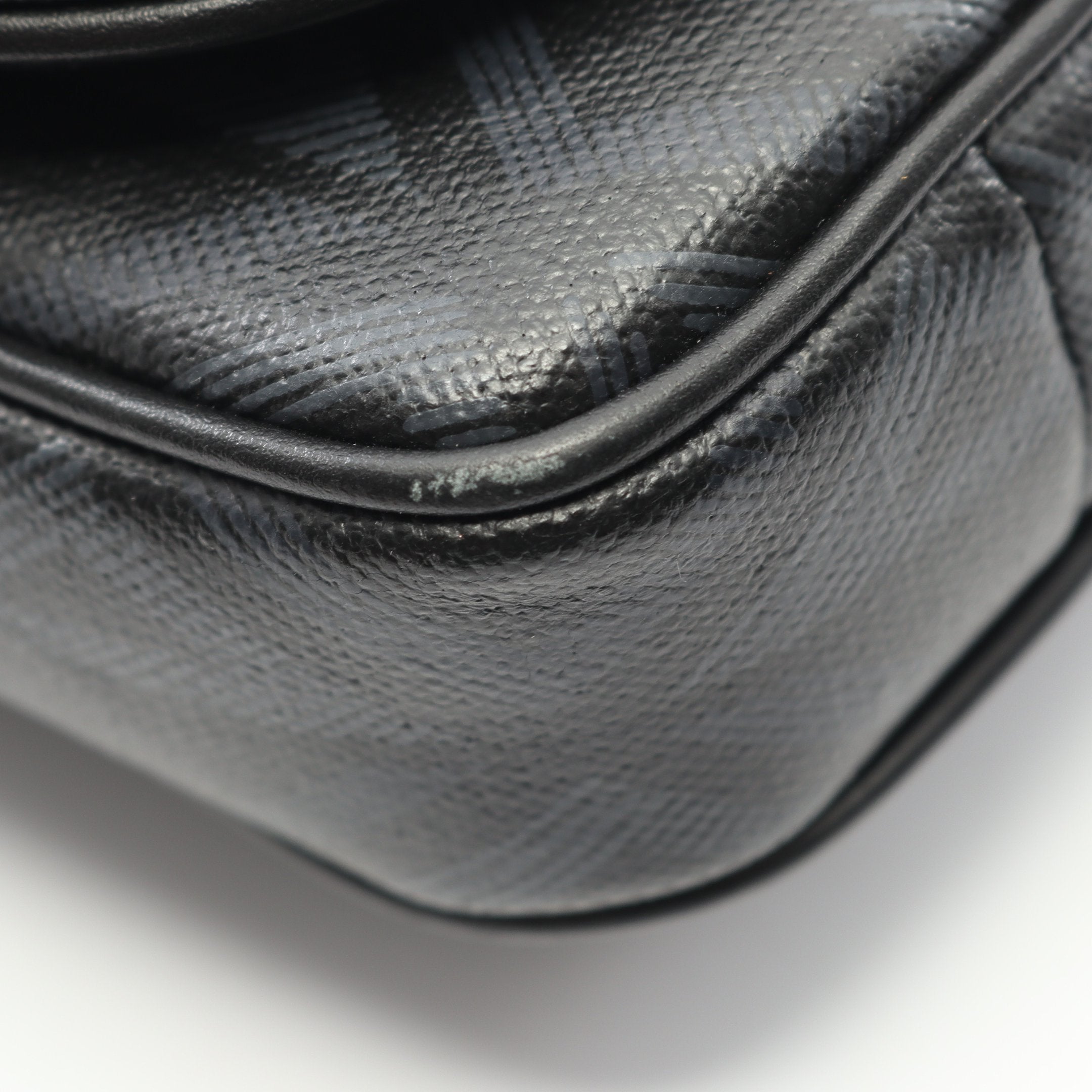 CDダイヤモンド ショルダーバッグ PVC レザー ブラック クリスチャン