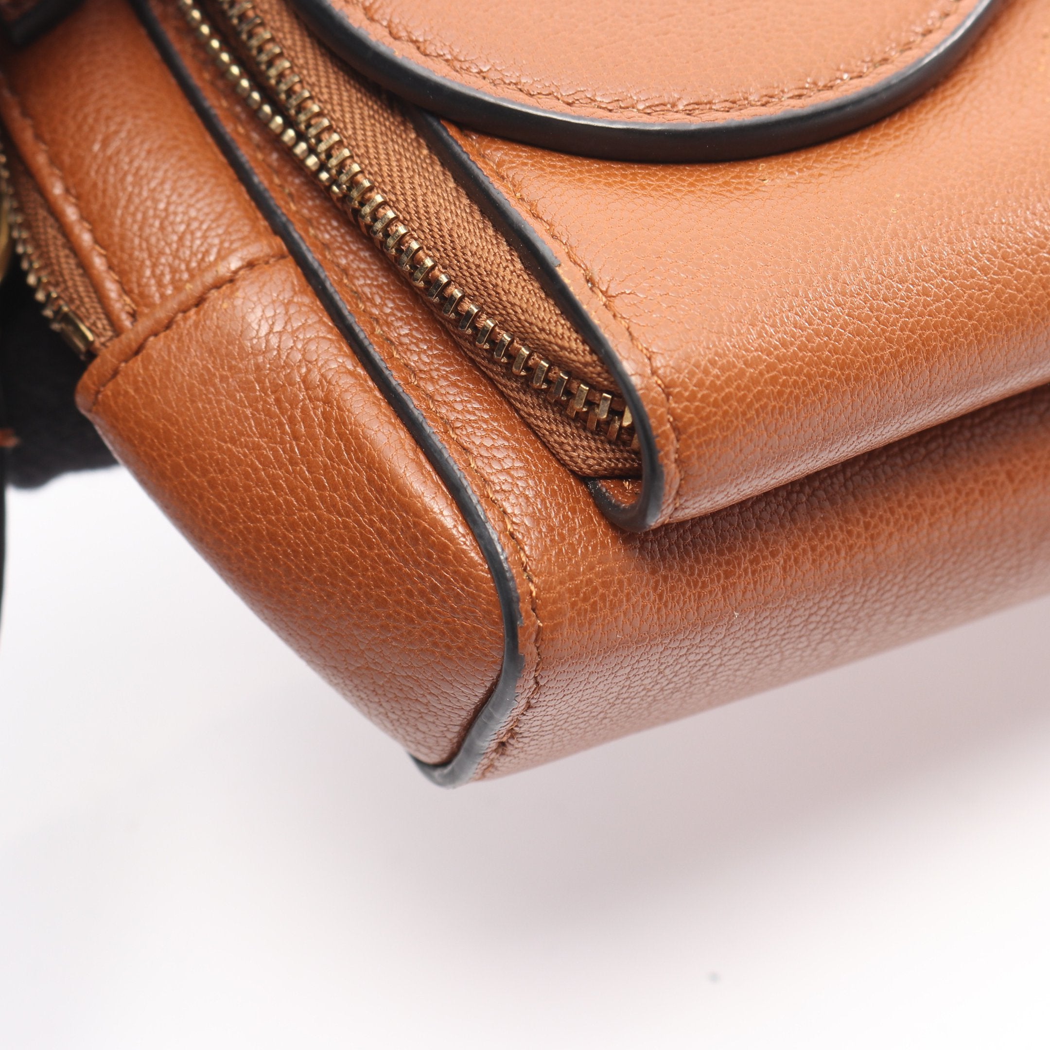 ダブルサドル ポーチ ショルダーバッグ レザー ブラウン クリスチャン