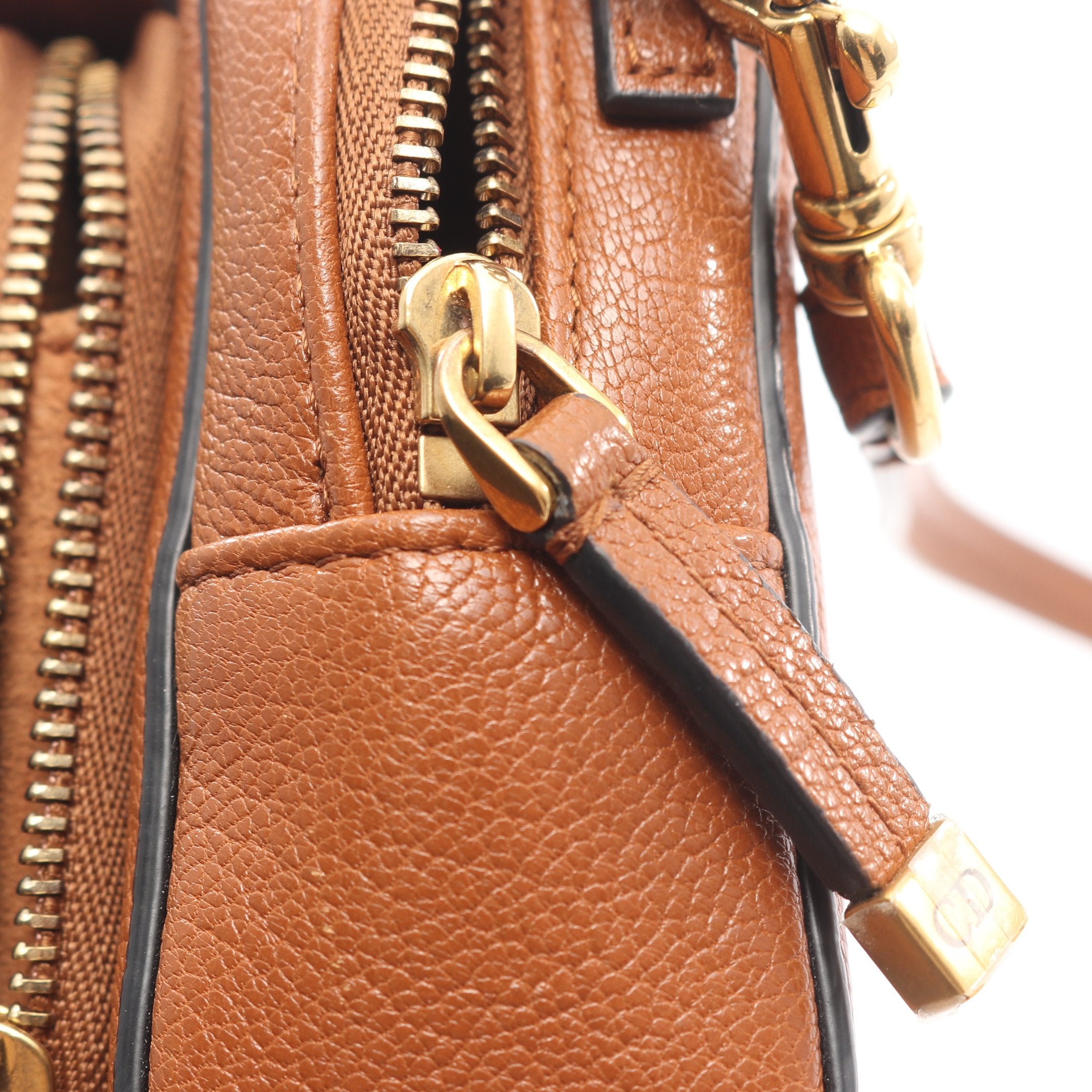 ダブルサドル ポーチ ショルダーバッグ レザー ブラウン クリスチャン