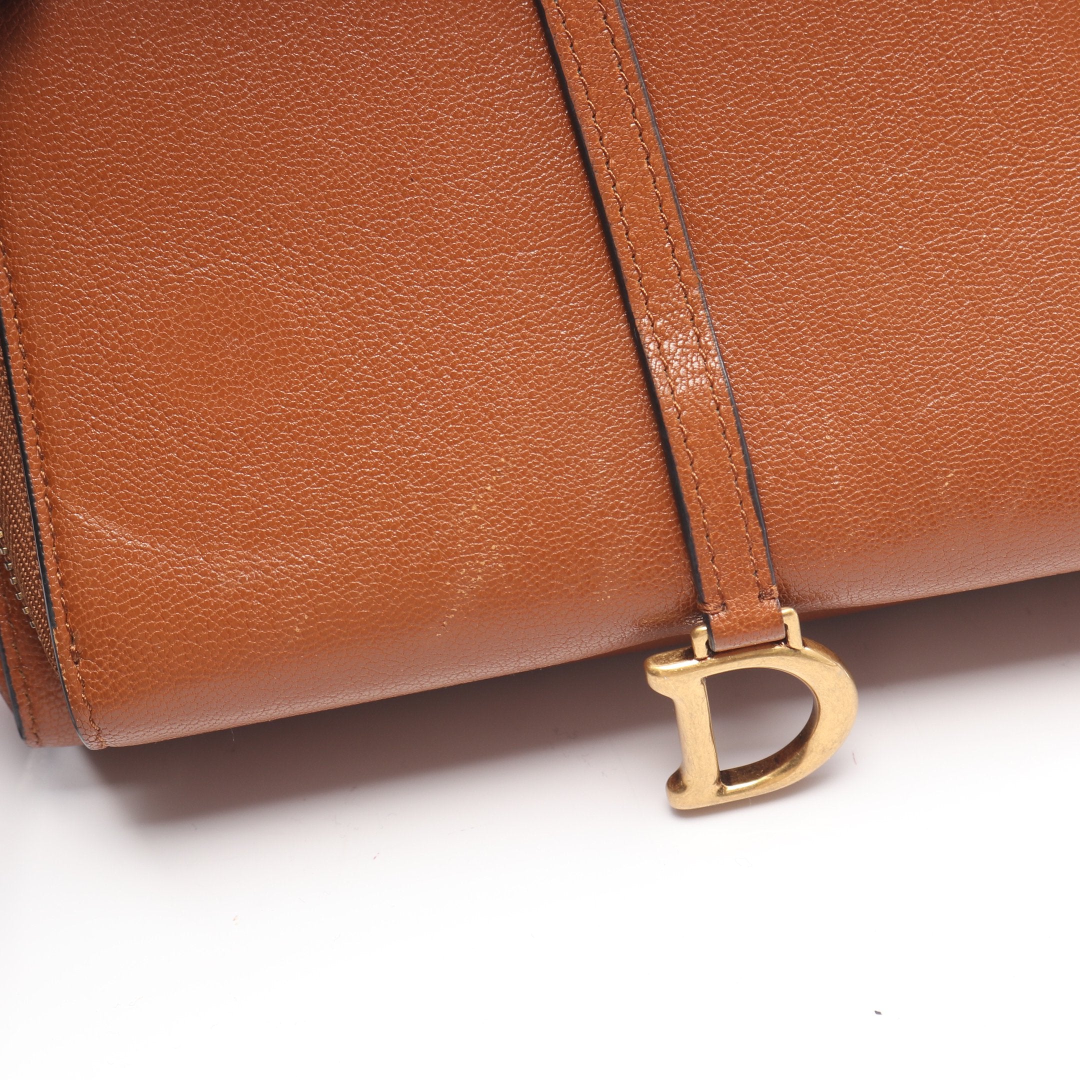 ダブルサドル ポーチ ショルダーバッグ レザー ブラウン クリスチャン