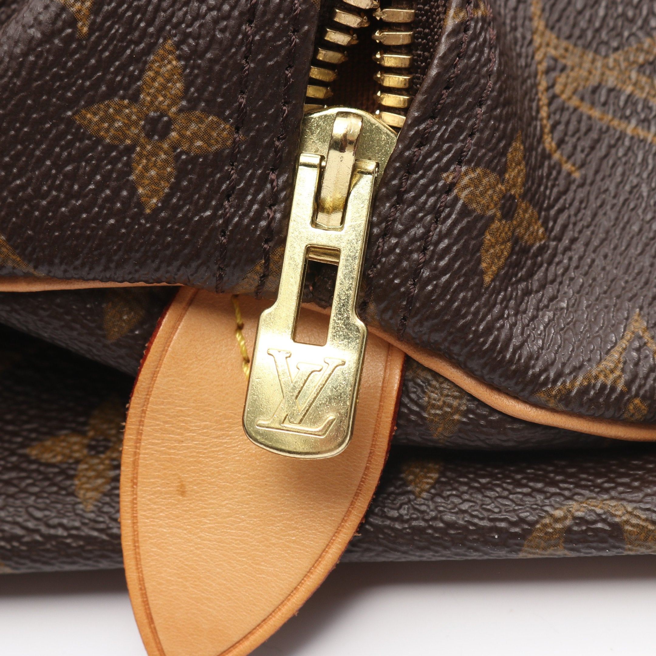 キーポル55 モノグラム ボストンバッグ PVC レザー ブラウン ルイ