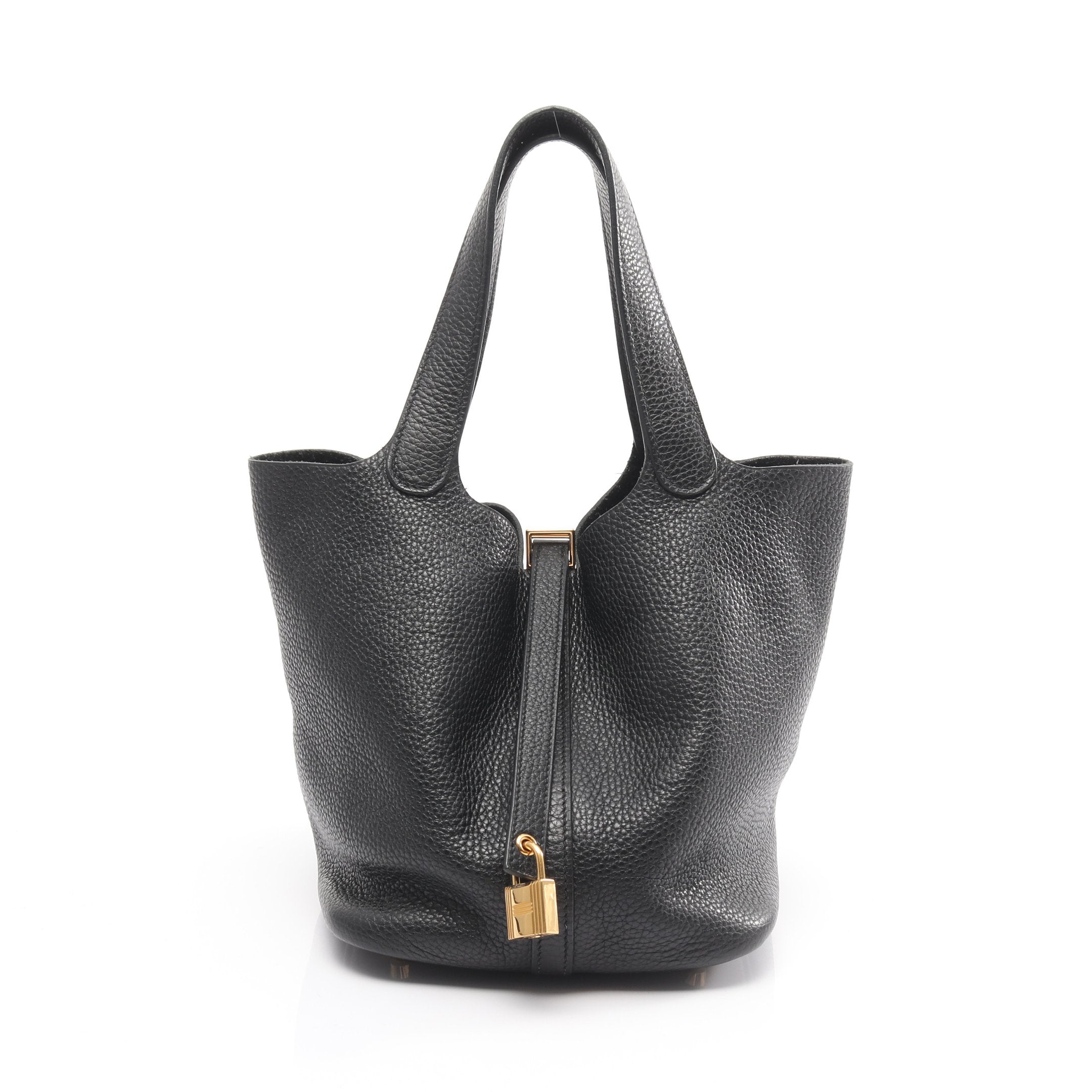 ピコタンロックMM ハンドバッグ トリヨンクレマンス ブラック ゴールド