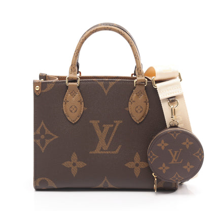 オンザゴーPM モノグラムジャイアント リバース ハンドバッグ PVC ブラウン ベージュ 2WAY ルイヴィトン バッグ LOUIS VUITTON