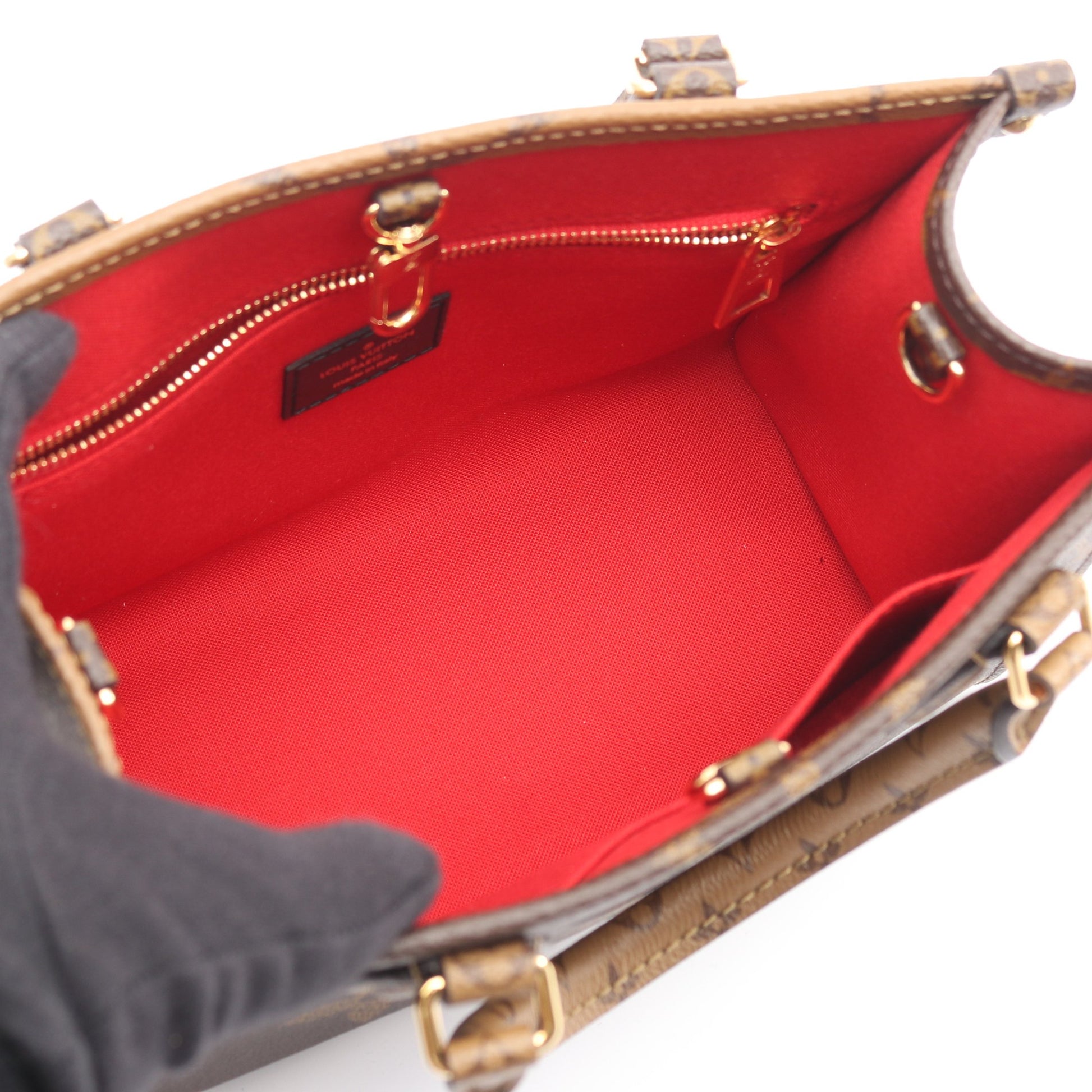 オンザゴーPM モノグラムジャイアント リバース ハンドバッグ PVC ブラウン ベージュ 2WAY ルイヴィトン バッグ LOUIS VUITTON