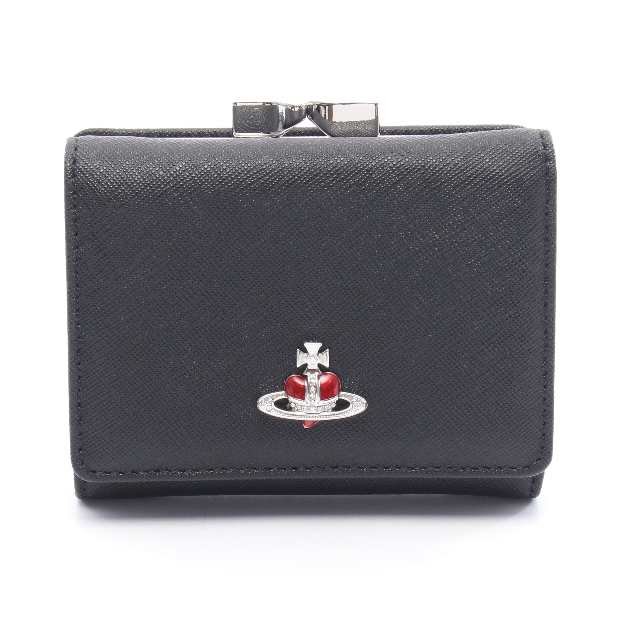 SMALL FRAME WALLET 三つ折り財布 サフィアーノレザー ブラック