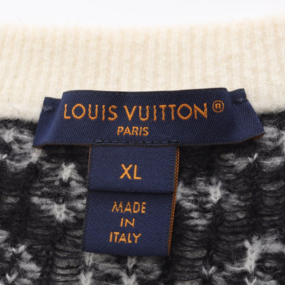 モノグラムブラッシュド カーディガン ウール ナイロン モヘヤ アイボリー ブラック ライトグレー ルイヴィトン トップス LOUIS VUITTON