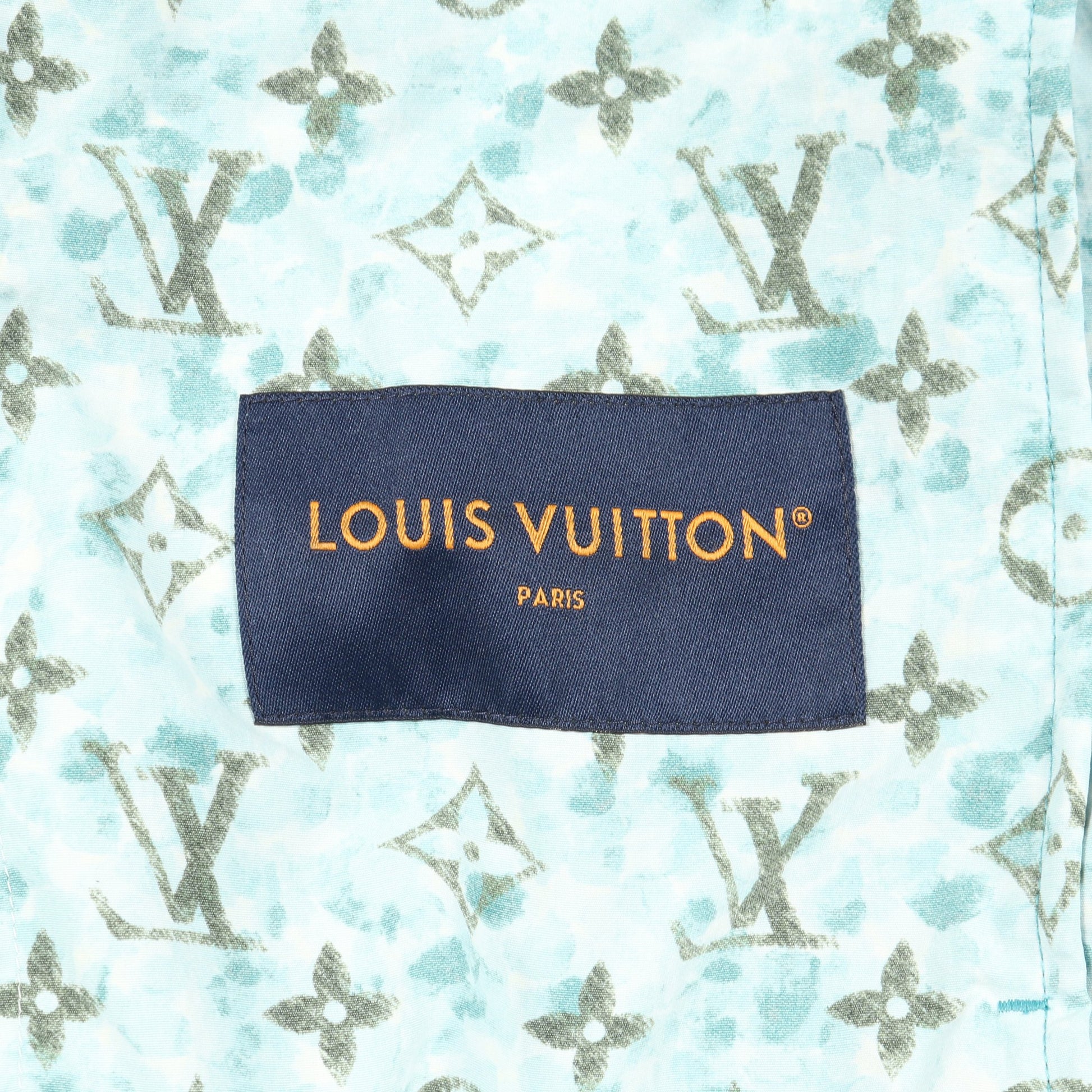 モノグラム プリンテッド ウインドブレーカー マウンテンパーカー ナイロン ライトブルー ホワイト ルイヴィトン アウター LOUIS VUITTON