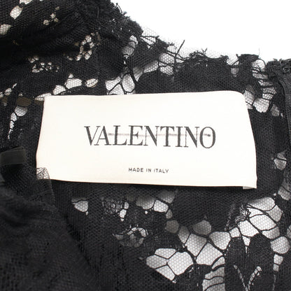 ワンピース 花柄 レース コットン ブラック ヴァレンティノ ワンピース VALENTINO