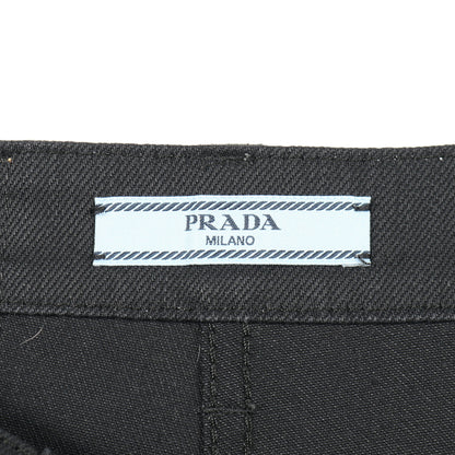 デニムパンツ コットン ブラック ボタンフライ プラダ ボトムス PRADA