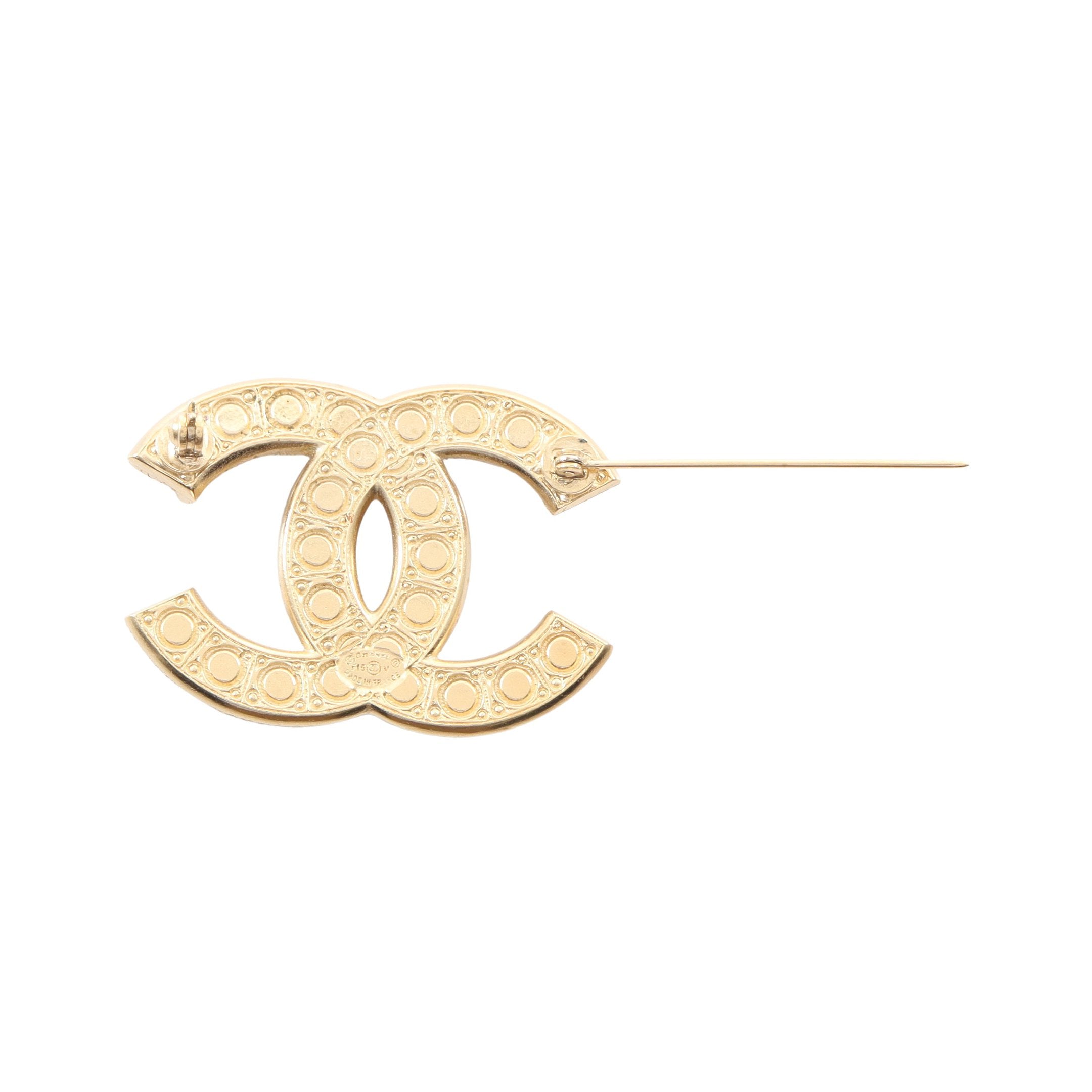 ココマーク ブローチ GP フェイクパール ラインストーン ゴールド