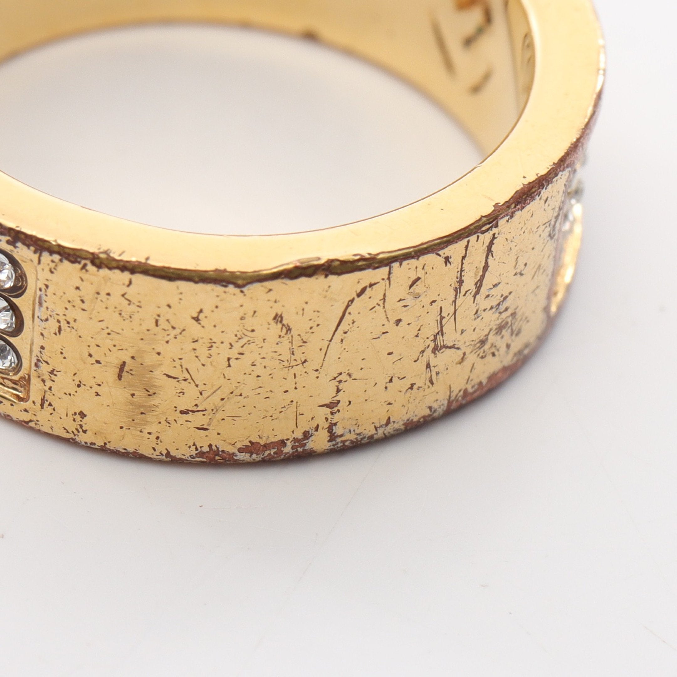 Fロゴ リング 指輪 GP ラインストーン ゴールド クリア フェンディ – RECLO