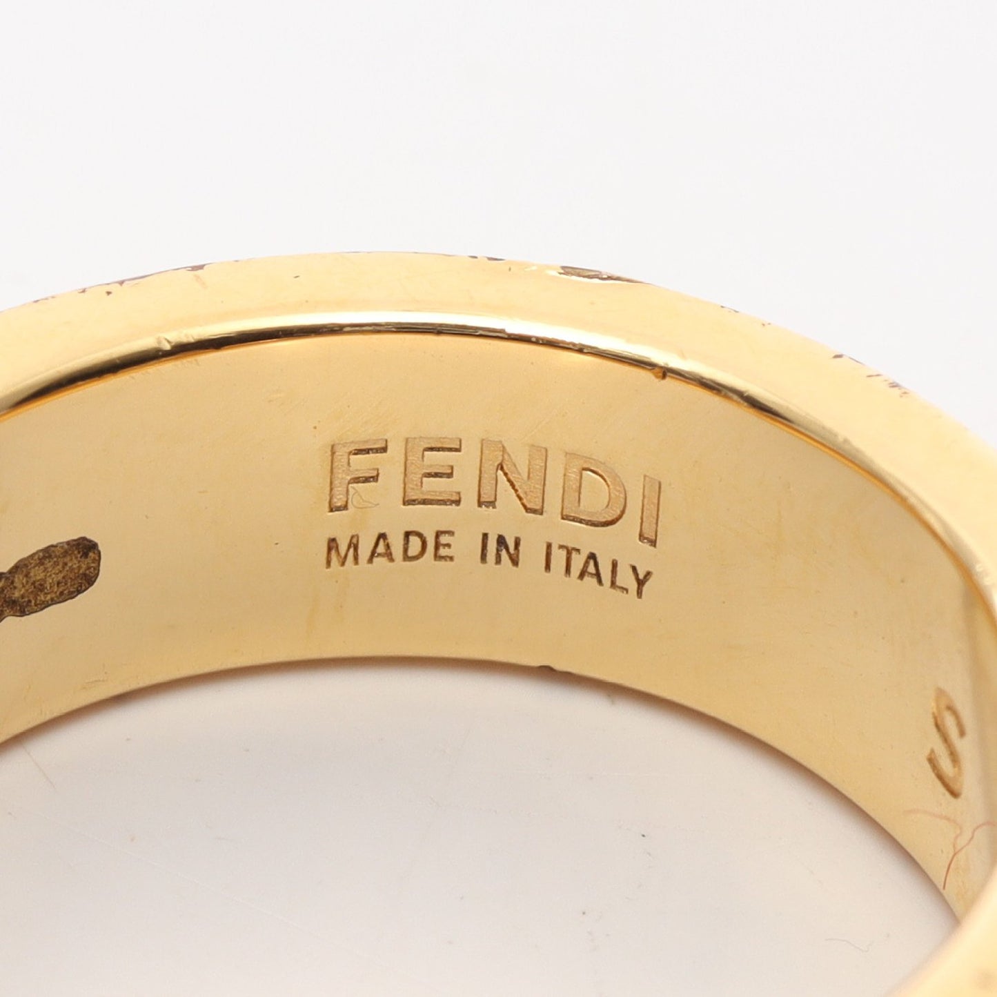 Fロゴ リング 指輪 GP ラインストーン ゴールド クリア フェンディ アクセサリー FENDI