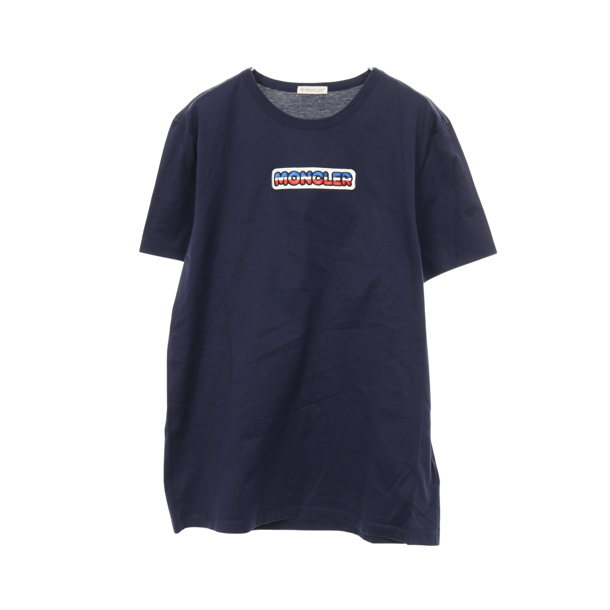 半袖Tシャツ ロゴワッペン コットン ネイビー モンクレール トップス MONCLER