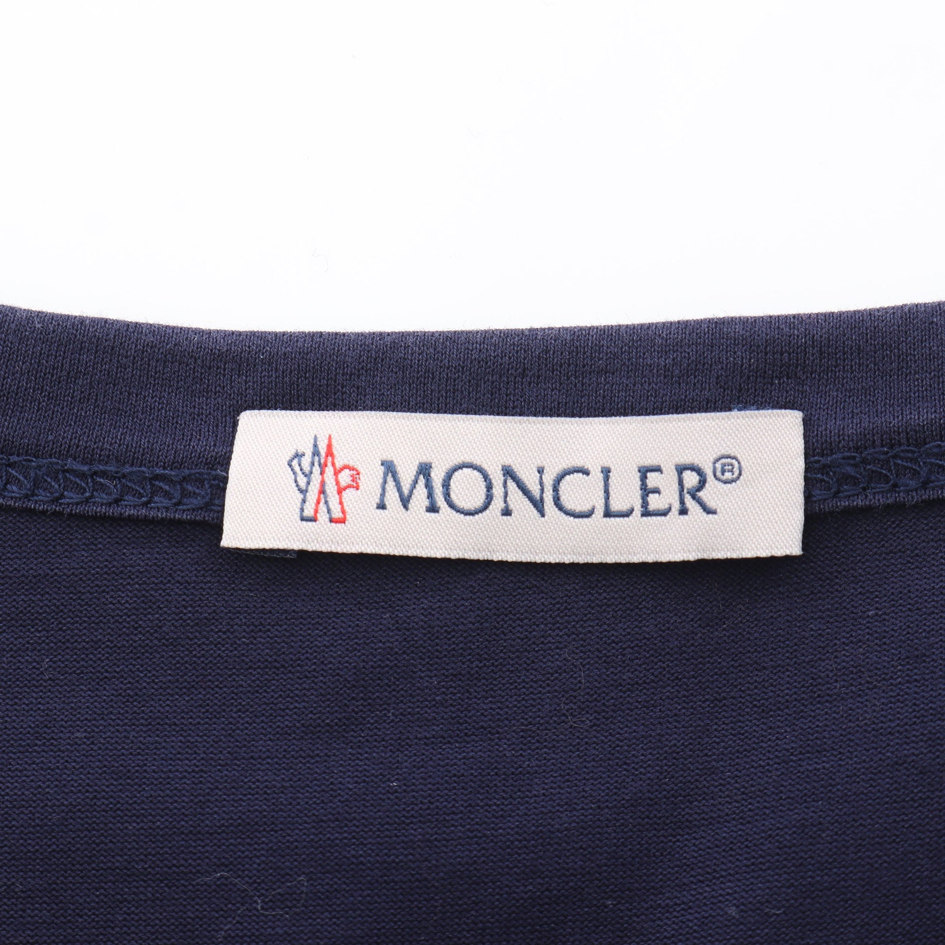 半袖Tシャツ ロゴワッペン コットン ネイビー モンクレール トップス MONCLER